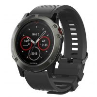 eses Silikónový remienok pre Garmin - Vzorovaný čierny, QuickFit 26 mm