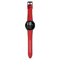 eses Športový kožený remienok pre Samsung Galaxy Watch 4, 5, 6 - Červený, 20 mm