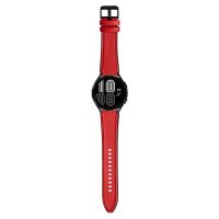 eses Športový kožený remienok pre Samsung Galaxy Watch 4, 5, 6, 7 - Červený, 20 mm