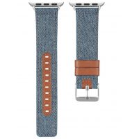 eses Kožený formálny remienok pre Apple Watch - Modrý 42mm, 44mm, 45mm, 49mm