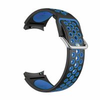 eses Silikónový dierkovaný remienok pre Samsung Galaxy Watch 4, 5, 6, 7 - Čierno modrý, 20 mm