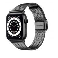 eses Kovový remienok pre Apple Watch s trojitým prúžkom - Čierny 38mm, 40mm, 41mm