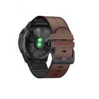 eses Športový kožený remienok pre Garmin - Tmavo hnedý, QuickFit 26 mm
