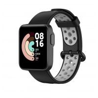 eses Silikónový remienok dierkovaný pre Xiaomi Mi Watch Lite - Čierno sivý