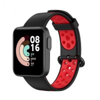 eses Silikónový remienok dierkovaný pre Xiaomi Mi Watch Lite - Čierno červený
