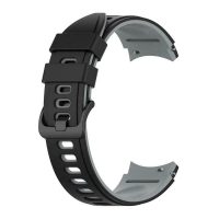 eses Silikónový remienok pre Samsung Galaxy Watch 4, 5, 6, 7 - Čierno sivý, 20 mm
