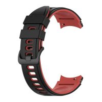 eses Silikónový remienok pre Samsung Galaxy Watch 4, 5, 6, 7 - Čierno červený, 20 mm