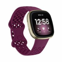 eses Silikónový remienok dierkovaný pre Fitbit Versa 3 a 4, Sense 1 a 2 - Veľkosť L, fialový