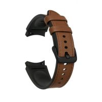 eses Športový kožený remienok pre Samsung Galaxy Watch 4, 5, 6, 7 - Hnedý, 20 mm