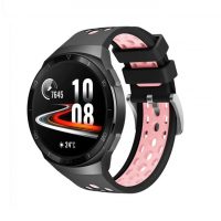 eses Silikónový dierkovaný remienok pre Huawei Watch GT 2e - Čierno ružový