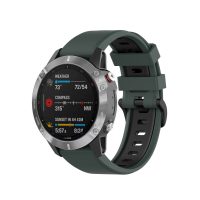 eses Silikónový remienok pre Garmin - Tmavo zeleno čierný, QuickFit 26 mm