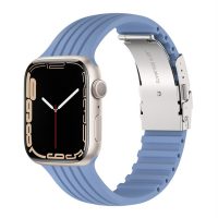 eses Silikónový remienok pre Apple Watch s kovovou sponou - Modrý 38mm, 40mm, 41mm