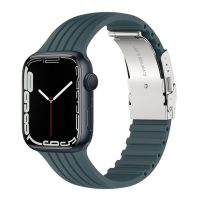 eses Silikónový remienok pre Apple Watch s kovovou sponou - Zelený 38mm, 40mm, 41mm