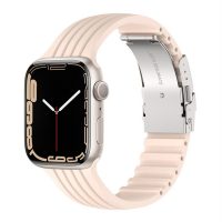 eses Silikónový remienok pre Apple Watch s kovovou sponou - Ružový 42mm, 44mm, 45mm, 49mm