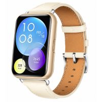 eses Kožený remienok pre Huawei Watch Fit 2 - Smotanovo biely