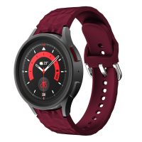 eses Silikónový remienok štruktúrovaný pre Samsung Galaxy Watch 4, 5, 6, 7 - Vínový, 20 mm