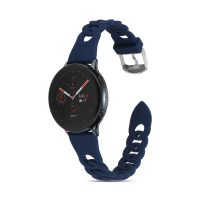 eses Silikónový remienok splietaný pre Samsung Galaxy Watch 4, 5, 6 - Tmavo modrý, 20 mm
