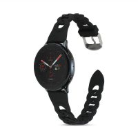 eses Silikónový remienok splietaný pre Samsung Galaxy Watch 4, 5, 6, 7 - Čierny, 20 mm