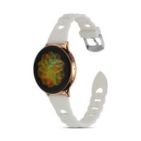 eses Silikónový remienok splietaný pre Samsung Galaxy Watch 4, 5, 6, 7 - Biely, 20 mm