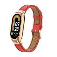 eses Kožený remienok pre Xiaomi Mi Band 8 - Červený