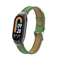 eses Kožený remienok pre Xiaomi Mi Band 8 - Zelený