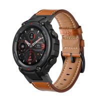 eses Kožený remienok pre Amazfit T-Rex - Hnedý