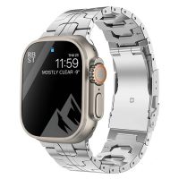 eses Titanový remienok s pruhom pre Apple Watch - Strieborný lesklý 42mm, 44mm, 45mm, 49mm