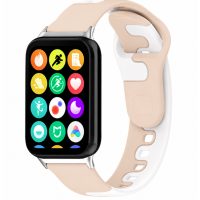 eses Silikónový remienok pre Xiaomi Redmi Watch 4, 5, 6 a Smart Band 8 Pro a 9 Pro - Ružovo biely