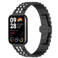 eses Kovový remienok pre Xiaomi Redmi Watch 4, Smart Band 8 Pro a 9 Pro - Čierno strieborný