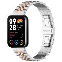 eses Kovový remienok pre Xiaomi Redmi Watch 4 a Xiaomi Smart Band 8 Pro - Strieborno ružovo zlatý