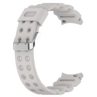 eses Silikónový dvojradový dierkovaný remienok pre Samsung Galaxy Watch 4, 5, 6, 7 - Sivý, 20 mm