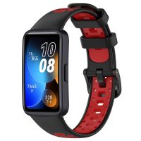 eses Silikónový remienok dierkovaný pre Huawei Band 8, 9 - Čierno červený