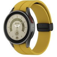 eses Silikónový remienok s magnetickou sponou pre Samsung Galaxy Watch 4, 5, 6, 7 - Žltý