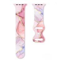 eses Silikónový mramorový remienok pre Apple Watch - Ružový, 42mm, 44mm, 45mm