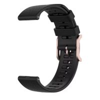 eses Silikónový remienok s textúrovaným povrchom - Čierny, 22 mm