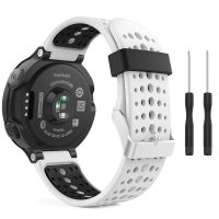 Silikonový remienok pre Garmin dierkovaný - Bieločierny, 15 mm