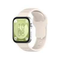 eses Silikonový vzorovaný remínek pro Huawei Watch Fit 3, 4 a 4 Pro - Béžový