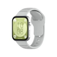 eses Silikonový vzorovaný remínek pro Huawei Watch Fit 3, 4 a 4 Pro - Šedý