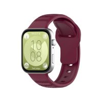 eses Silikonový vzorovaný remínek pro Huawei Watch Fit 3, 4 a 4 Pro - Vínový