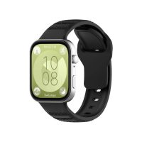 eses Silikonový vzorovaný remínek pro Huawei Watch Fit 3, 4 a 4 Pro - Černý
