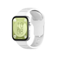 eses Silikonový vzorovaný remínek pro Huawei Watch Fit 3, 4 a 4 Pro - Bílý