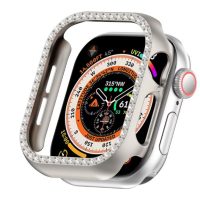 Ochranný rámček s kamienkami pre Apple Watch 10, 42 mm - Strieborný, matný