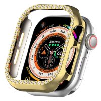 Ochranný rámček s kamienkami pre Apple Watch 10, 42 mm - Zlatý