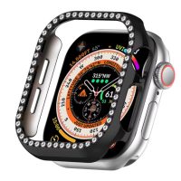 Ochranný rámeček s kamínky pro Apple Watch 10, 42 mm - černý