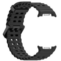 eses Silikonový dírkovaný řemínek pro Samsung Galaxy Watch 8 - Černý