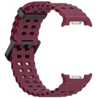 eses Silikonový dírkovaný řemínek pro Samsung Galaxy Watch 8 - Vínový