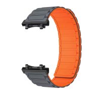 eses Magnetický silikónový remienok pre Amazfit T-Rex 3 Pro 48mm - Šedo oranžový