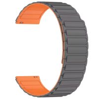 eses Magnetický silikonový řemínek - Šedo oranžový, 22 mm