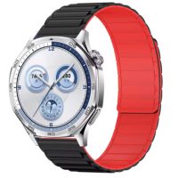 eses Magnetický silikonový řemínek - Čierno červený, 22 mm