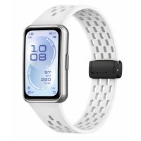 eses Silikónový dierkovaný remienok s magnetickou prackou pre Huawei Band 11 a Huawei Band 11 Pro - Bílý